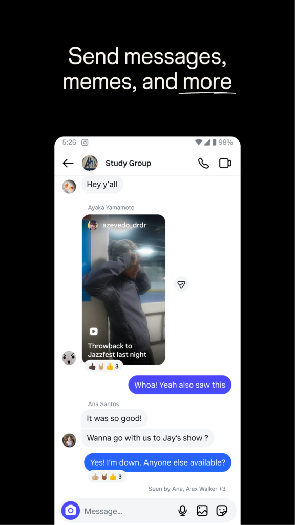 Screenshot de Instagram