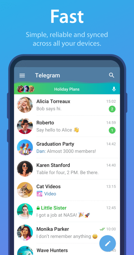 Screenshot de Telegram