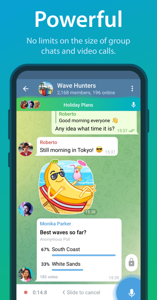 Screenshot de Telegram